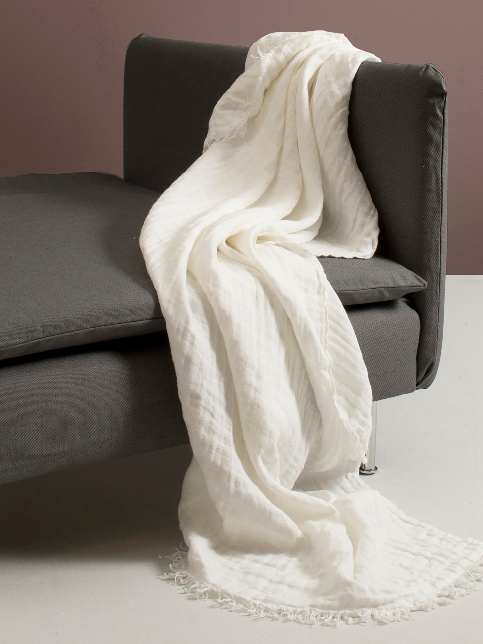 Hannelin Pläd White/White | HIMLA