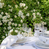 Sunrise Rund Linneduk White | HIMLA