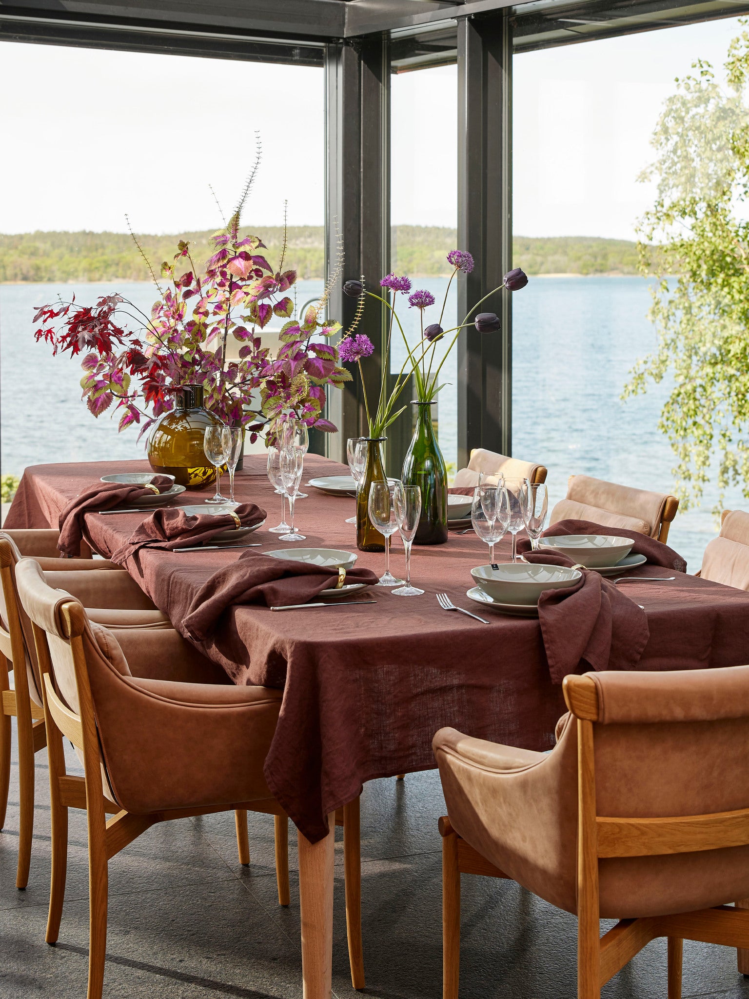 Sunshine Linneduk Burgundy | HIMLA